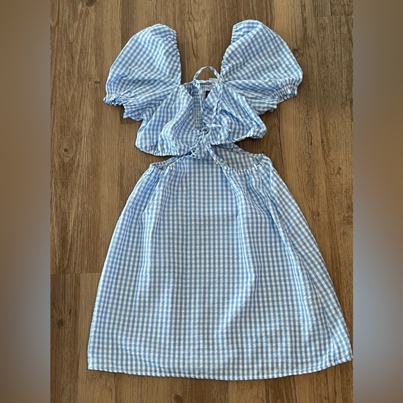H&M Dresses Hm Baby Blue Gingham Dress Poshmark